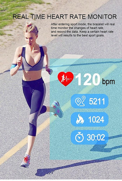 ﻿Fitness Tracker - Black-Silver - - Happee Shoppee