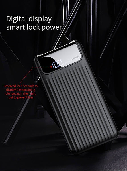 ﻿Baseus 10000mAh Quick Charge 3.0 Powerbank - Black - - Happee Shoppee