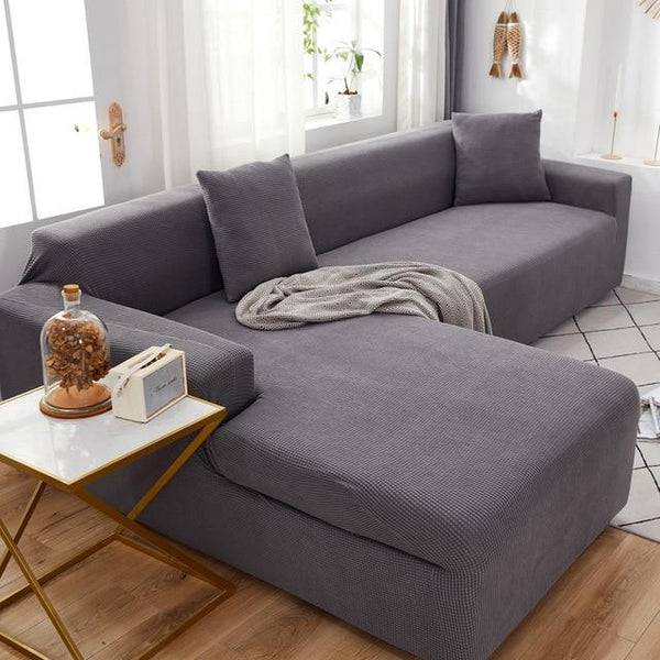 ﻿GoodFIT Sofa Cover - Single Seater - Dark Grey-Fleece - Happee Shoppee