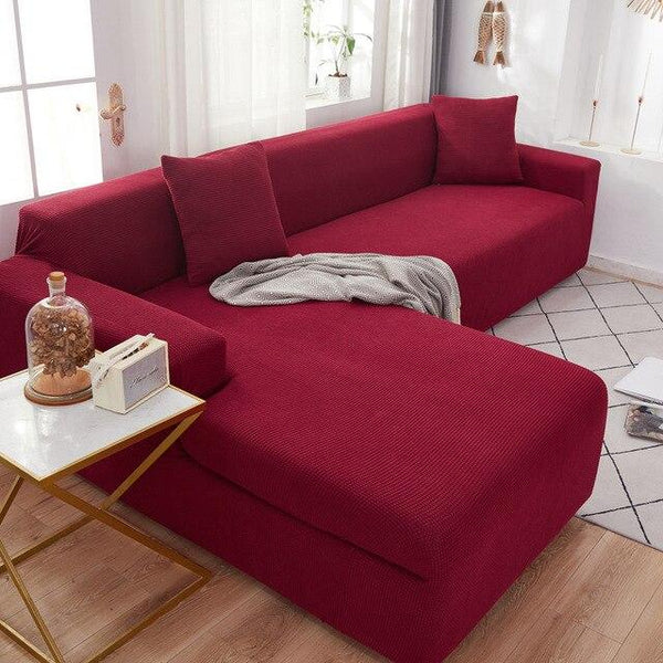 ﻿GoodFIT Sofa Cover - Single Seater - Burgundy-Fleece - Happee Shoppee