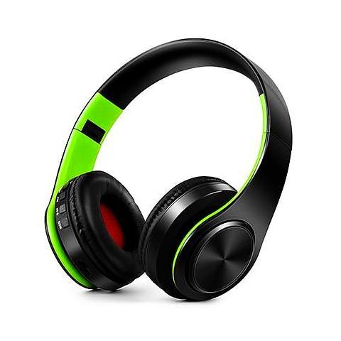 ﻿Wireless Bluetooth Headphones - Black Green - - Happee Shoppee