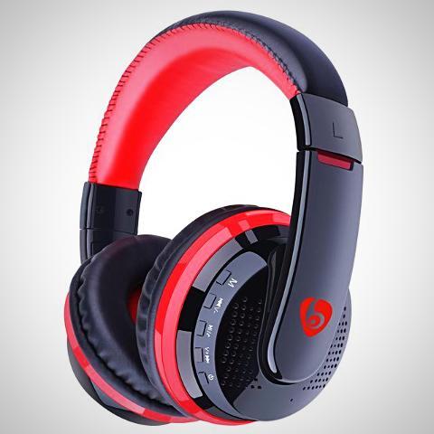 ﻿Wireless Stereo Bluetooth Headphone - Red - - Happee Shoppee